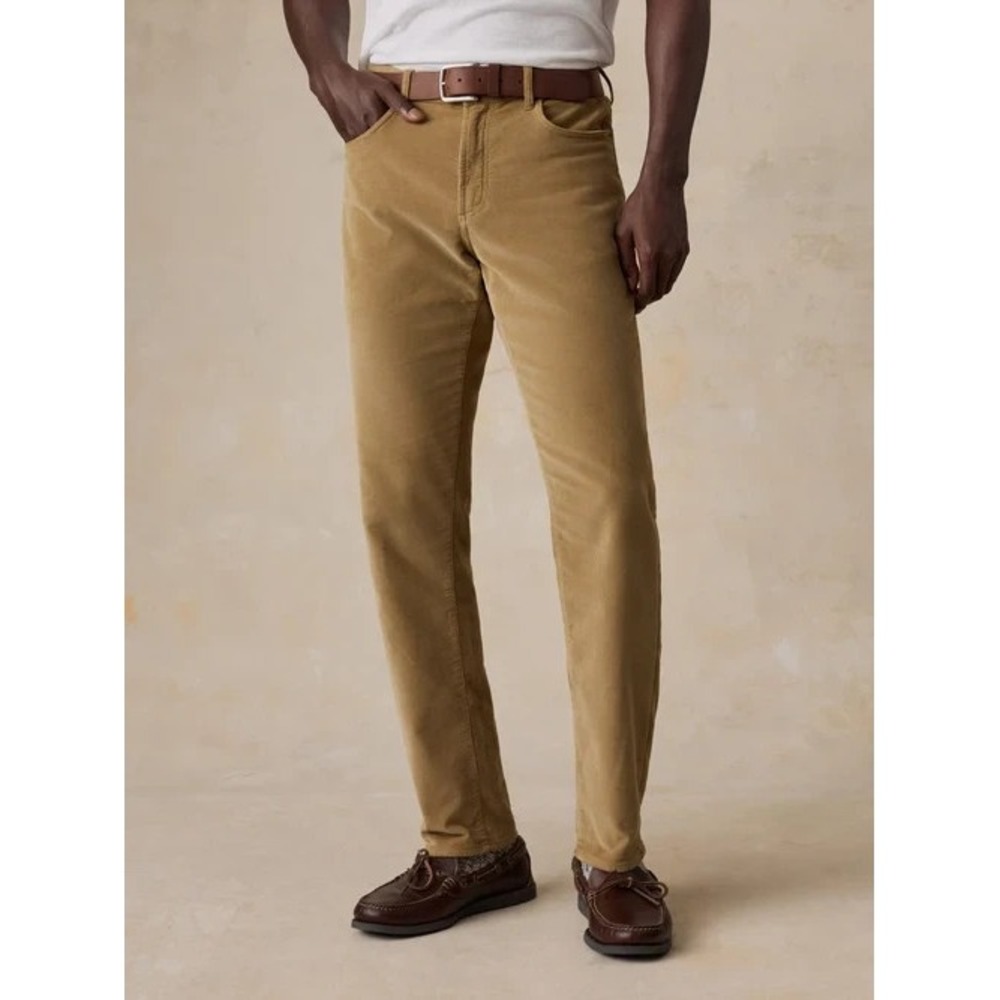 Faherty Stretch Terry Corduroy 5-Pocket Classic Pants in Barley Men 40x29 $198